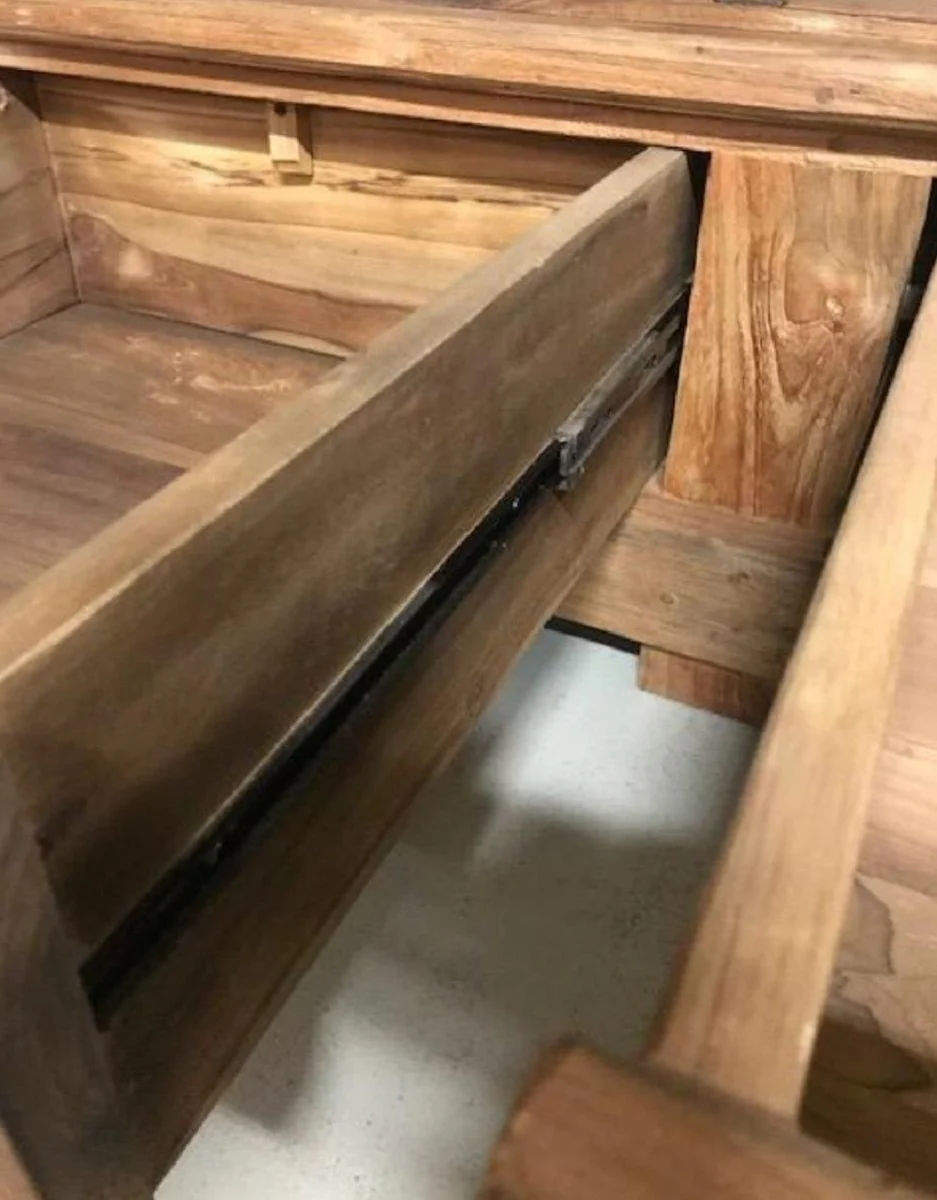 Landhausstil Teakholz Schlafzimmer Schrank Braun 165 cm