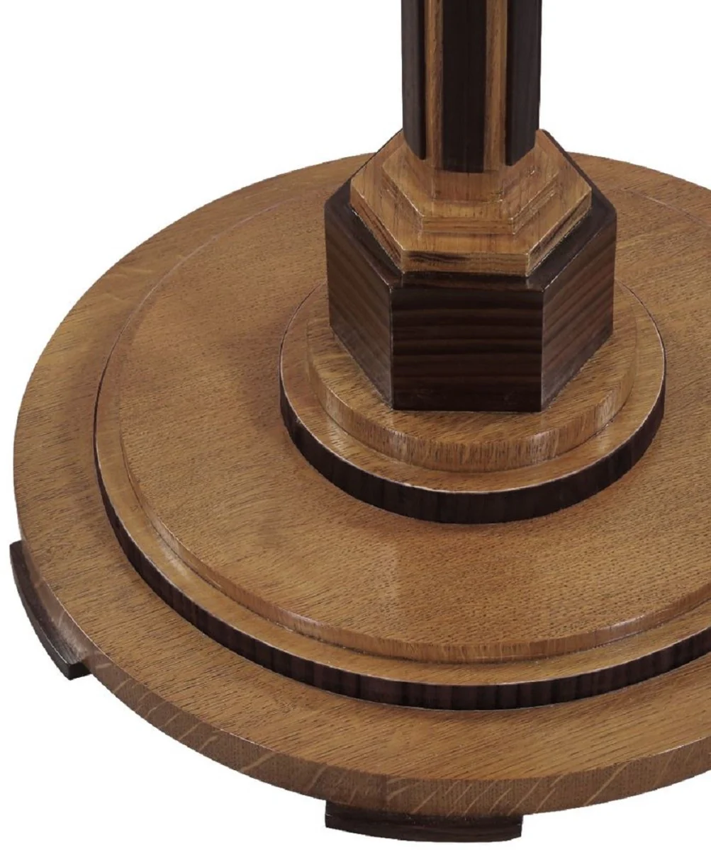 Luxus Art Deco Garderobenständer Braun / Dunkelbraun Ø 56 x H. 190 cm - Massivholz Kleiderständer - Art Deco Möbel