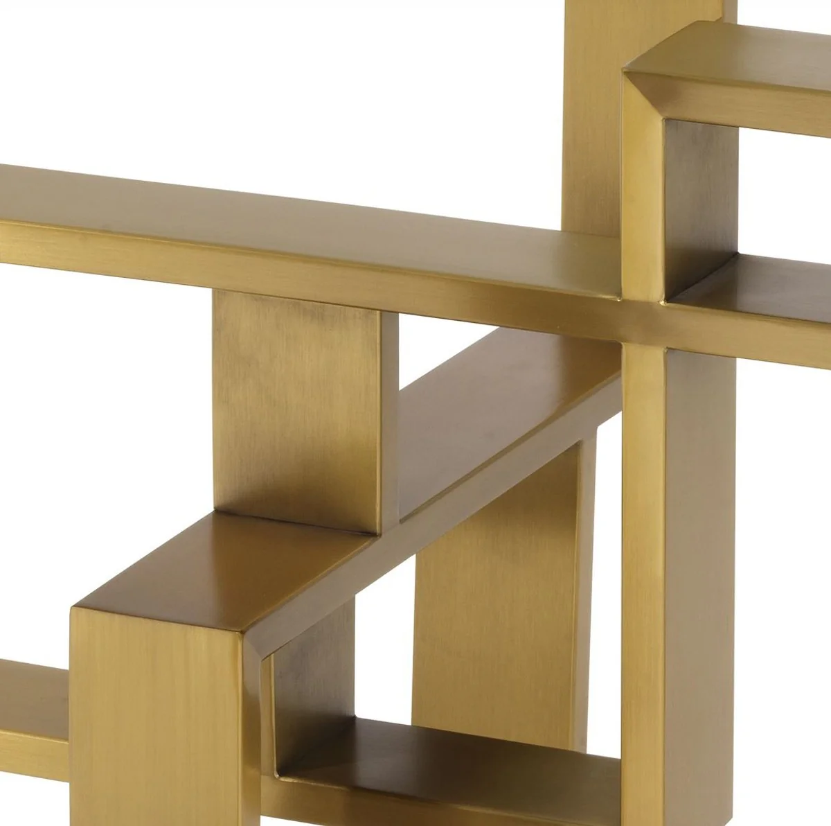 Luxus Beistelltisch Messing Ø 60 x H. 54,5 cm - Runder Edelstahl Tisch mit Glasplatte - Luxus Möbel - Wohnzimmer Möbel - Hotel Möbel - Luxus Einrichtung - Wohnzimmer Einrichtung