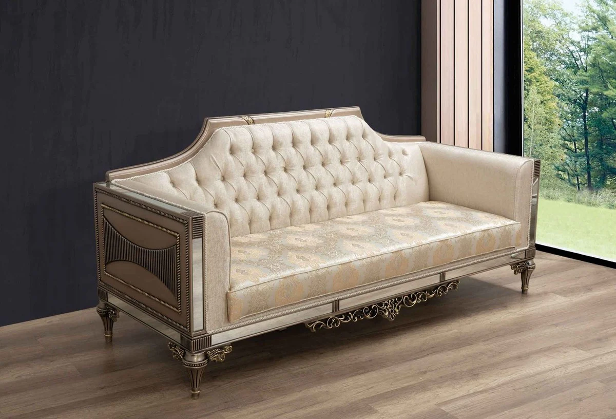 Luxus Barock Sofa - Handgefertigtes Wohnzimmer Sofa im Barockstil - Barock Wohnzimmer & Hotel Möbel - Edel & Prunkvoll