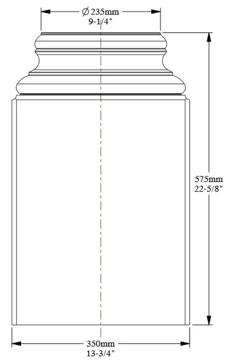 Barock Zierelement Säulenfuß Sockel Weiß 35 x 17,5 x H. 57,5 cm - Prunkvolle Wanddeko - Barock Deko