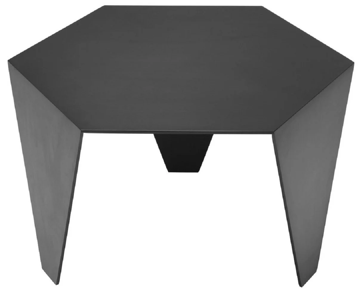 Luxus Beistelltisch Bronzefarben 57,5 x 50 x H. 34,5 cm - 6 Eckiger Edelstahl Tisch - Luxus Wohnzimmer Möbel - Luxus Qualität