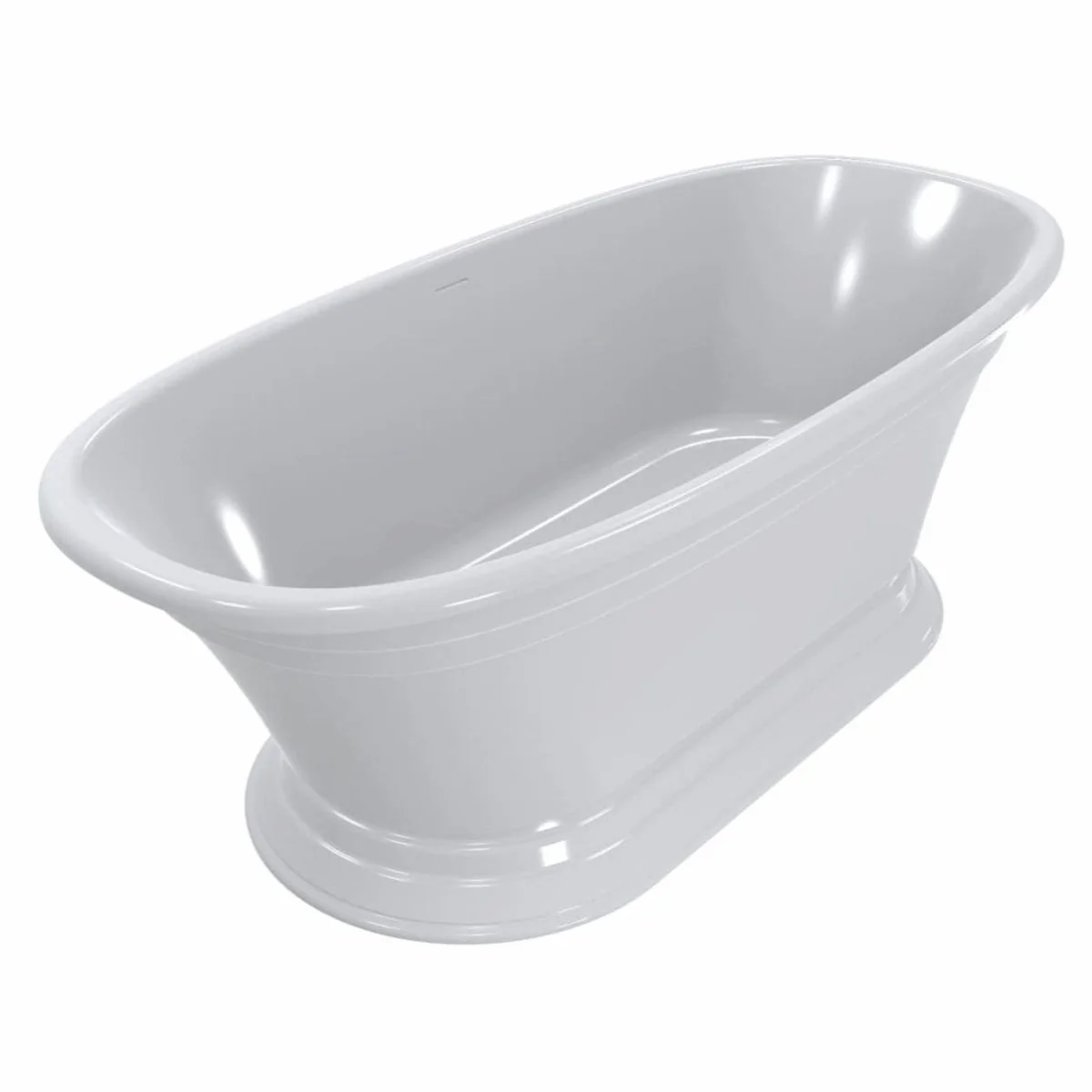 Freistehende Luxus Art Deco Badewanne Hochglanz Weiß 175 cm