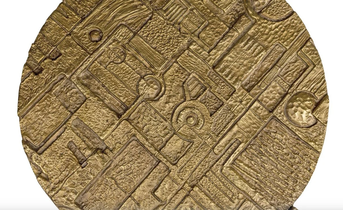 Luxus Art Deco Couchtisch Bronze 74 x 38 cm - Gold mit Glasplatte - Art Design Tisch