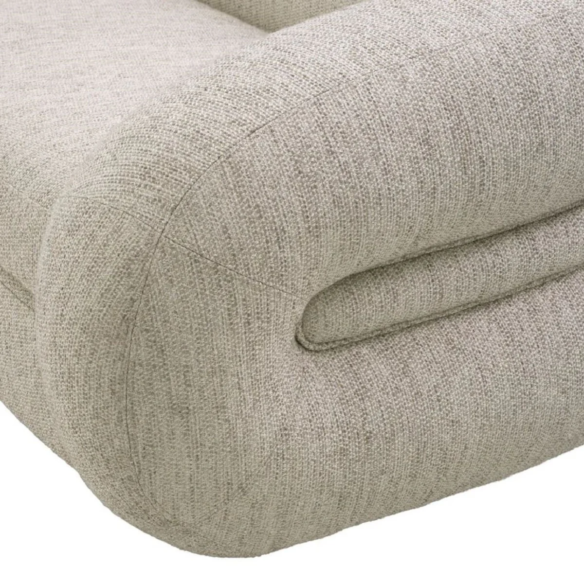 Luxus Sofa Hellgrau / Messing 230 cm - Luxus Wohnzimmer & Hotel Möbel