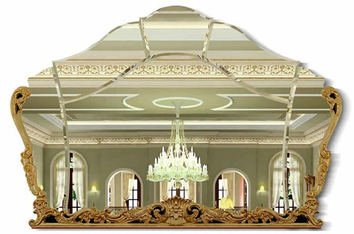 Luxus Barock Spiegel Gold 209 cm - Barockstil Wandspiegel - Made in Italy