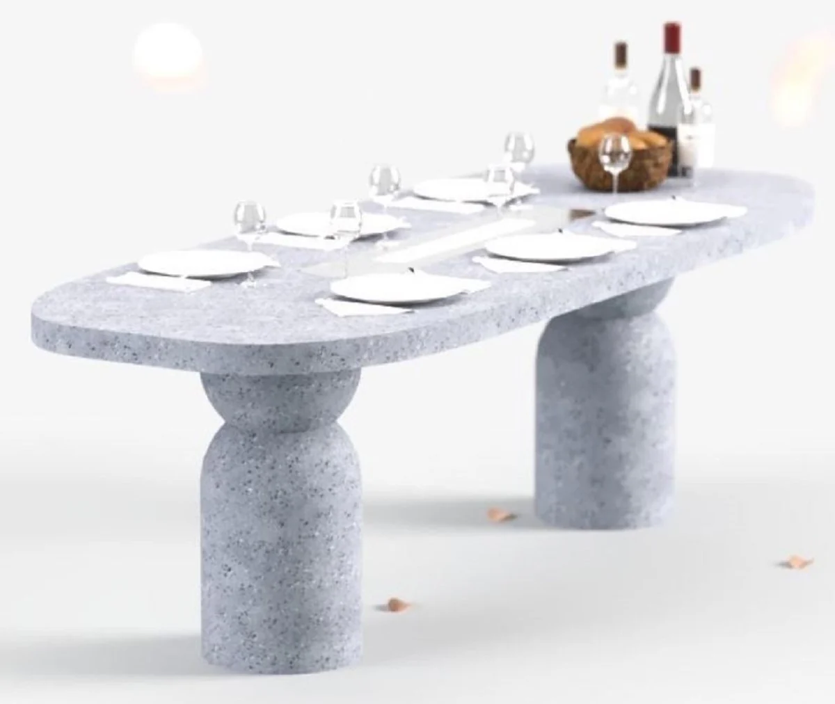 Luxus Esstisch mit Bioethanol Kamin 240 x 110 x H. 75 cm - Verschiedene Farben - Esszimmertisch - Gartentisch - Esszimmer Möbel - Garten Möbel - Luxus Möbel - Luxus Einrichtung