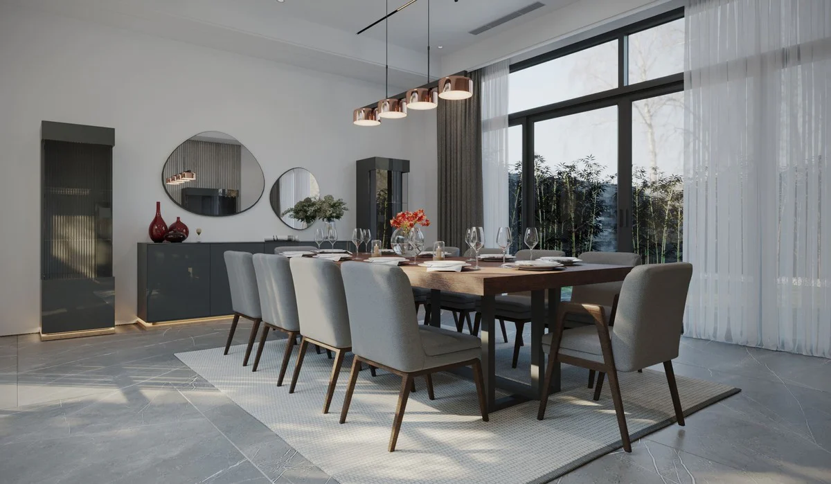 Luxus Esstisch Dunkelbraun / Dunkelgrau - Verschiedene Größen - Rechteckiger Küchentisch mit Massivholz Tischplatte und Metall Beinen - Esszimmer Möbel - Küchen Möbel - Luxus Möbel