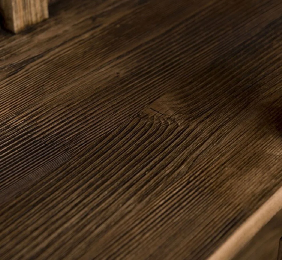 Landhausstil Regalschrank Schwarz / Dunkelbraun 180 x 39 x H. 197 cm - Massivholz Schrank - Bücherschrank - Wohnzimmerschrank - Büroschrank - Landhausstil Möbel