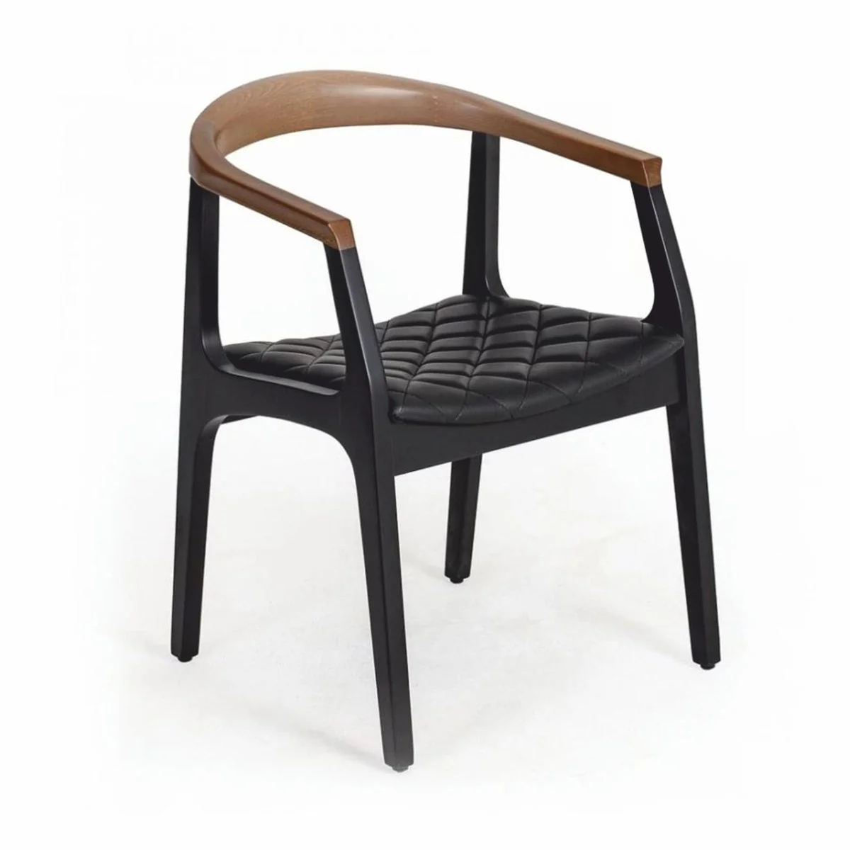 Luxus Esszimmer Stuhl mit Armlehnen Schwarz / Braun - Esszimmer Möbel