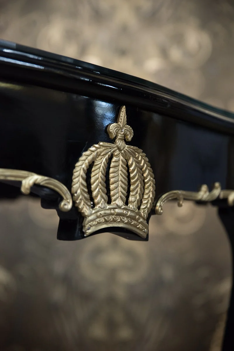 Pompöös by Barock Esstisch mit Glasplatte Schwarz / Gold - Pompööser Barock Esstisch designed by Harald Glööckler