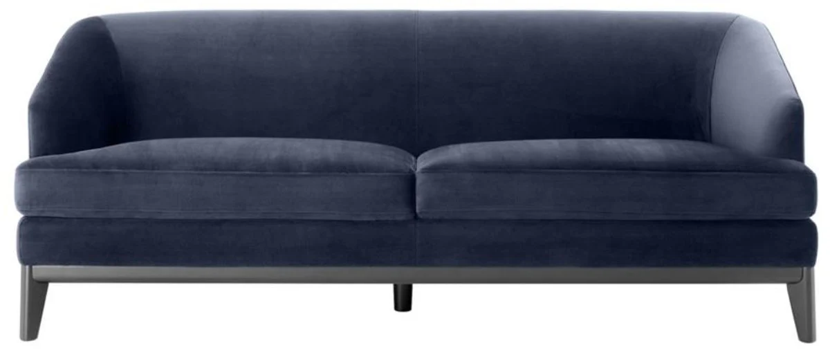 Luxus Wohnzimmer Sofa Mitternachtsblau / Schwarz 195 x 90 x H. 75 cm - Luxus Möbel