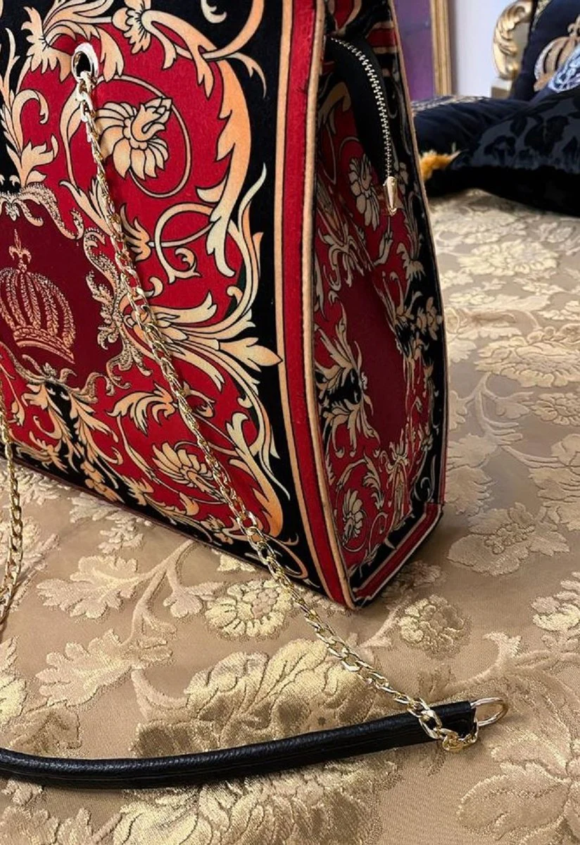 Pompöös by Luxus Damen Handtasche Krone und Glitzersteine Rot / Schwarz / Gold 43 x H. 43 cm - designed by Harald Glööckler