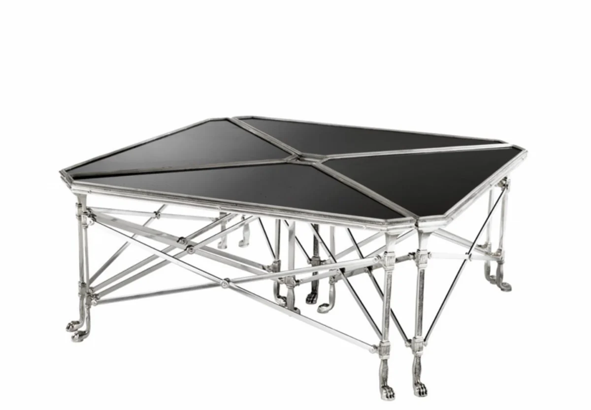 Luxus Art Deco Designer Couchtisch Antik Silber - Wohnzimmer Salon Tisch - Luxus Kollektion