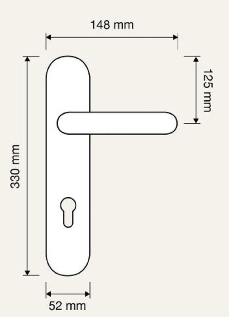 Jugendstil Türgriff Set Französisches Gold 14,8 x H. 33 cm - Barock & Jugendstil Hotel Accessoires