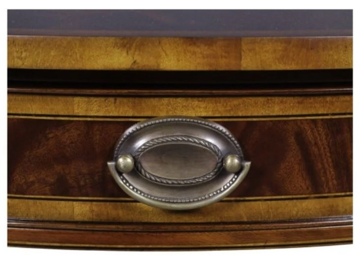 Luxus Mahagoni Beistelltisch mit Schublade Braun 96 x 77 x H. 73 cm - Wohnzimmermöbel