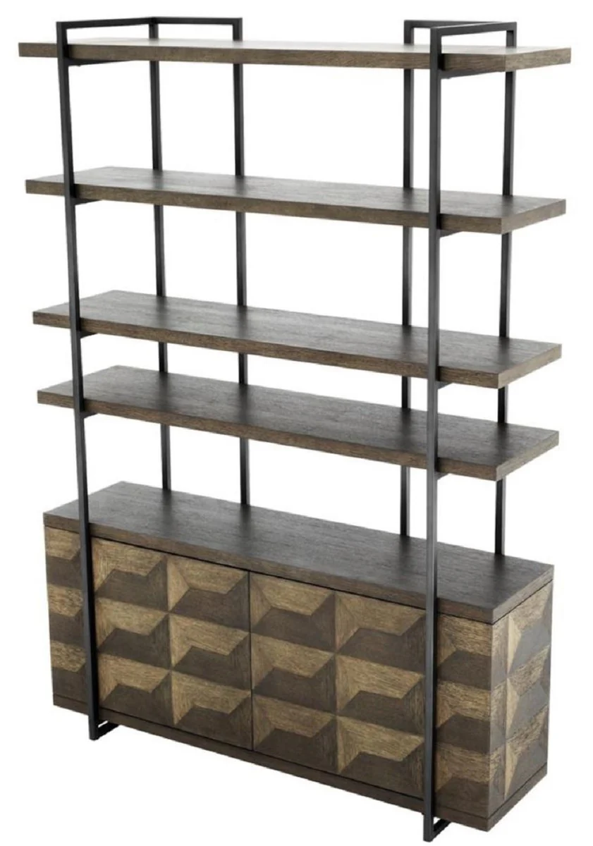 Luxus Regalschrank mit 2 Türen Braun / Bronze 140 x 40 x H. 200 cm - Wohnzimmerschrank