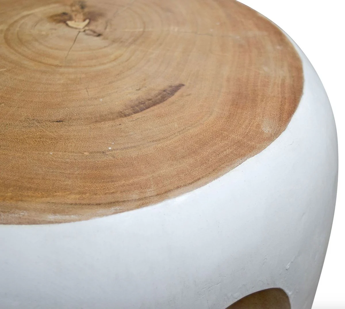 Beistelltisch Weiß / Naturfarben 40 x H. 54,5 cm - Wohnzimmermöbel