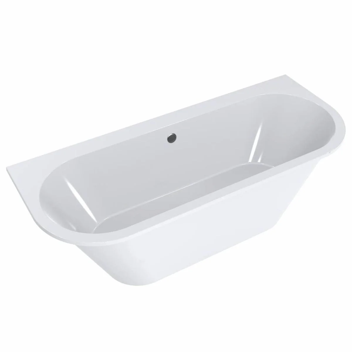 Freistehende Luxus Badewanne Hochglanz Weiß 170 cm - Badezimmer Möbel