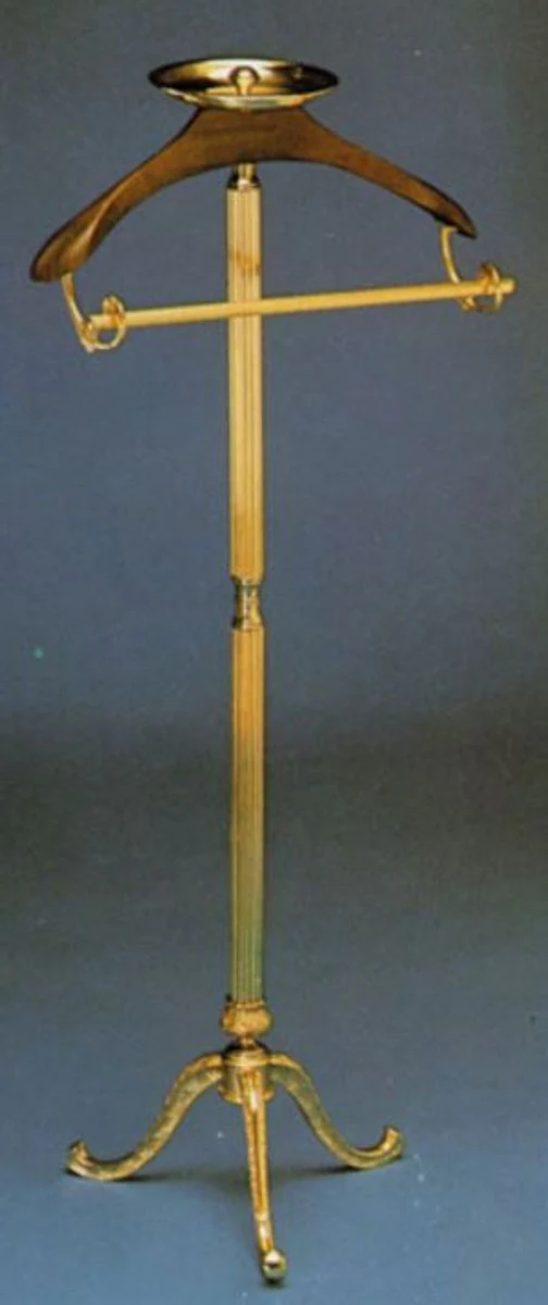 Luxus Barock Dressboy Messingfarben 40 x 40 x H. 127 cm - Edler Messing Kleiderständer - Barock Hotel Garderoben Möbel