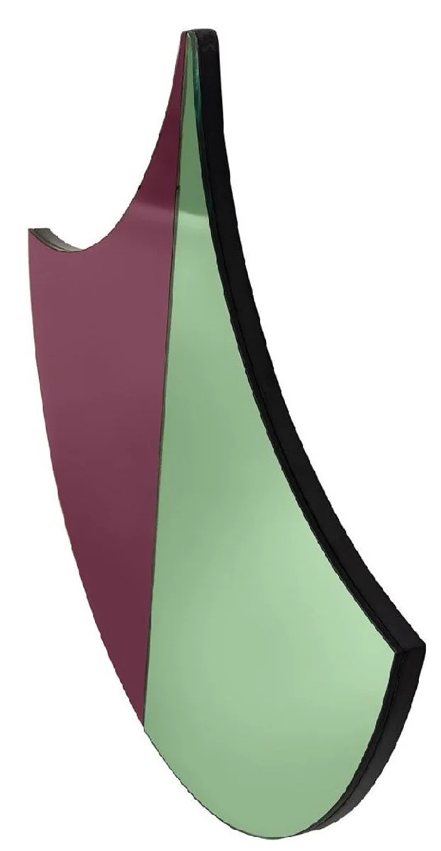 Designer Wandspiegel Lila / Grün 70 x 3 x H. 62 cm - Garderobenspiegel - Wohnzimmer Spiegel - Luxus Qualität - Designer Möbel