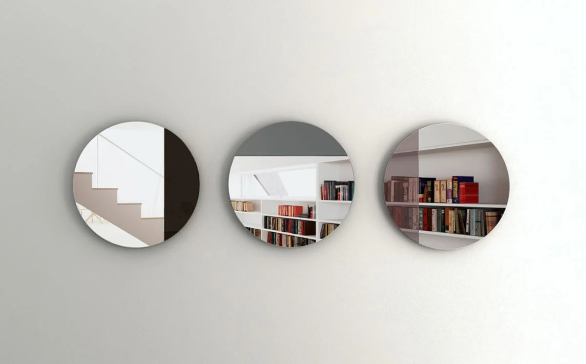 Luxus Spiegel Schwarz Ø 58 cm - Designermöbel & Accessoires