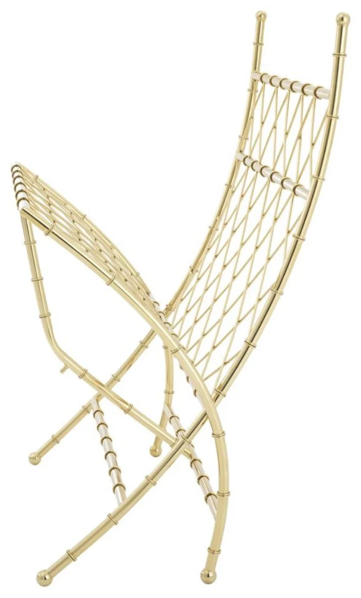 Luxus Klappstuhl Gold / Schwarz 75 x 81,5 x H. 92 cm - Luxus Möbel