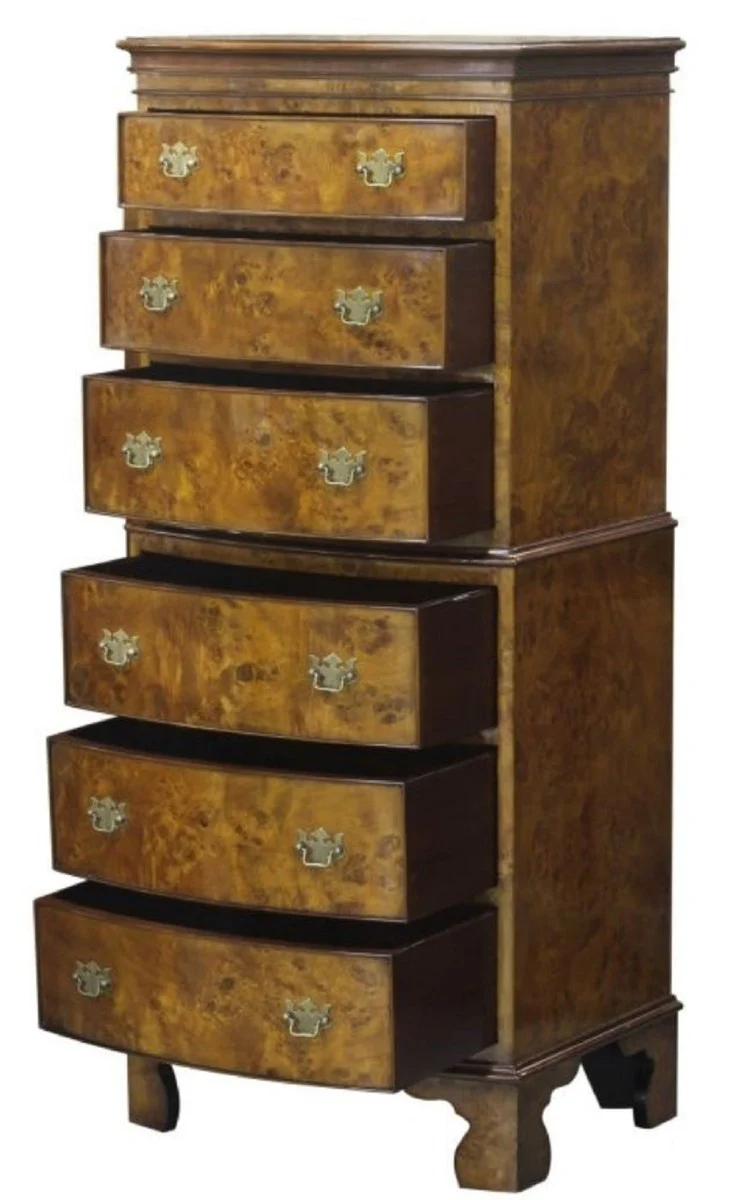 Luxus Jugendstil Kommode mit 6 Schubladen Hellbraun 55,3 x 41,8 x H. 132,5 cm - Barock & Jugendstil Möbel