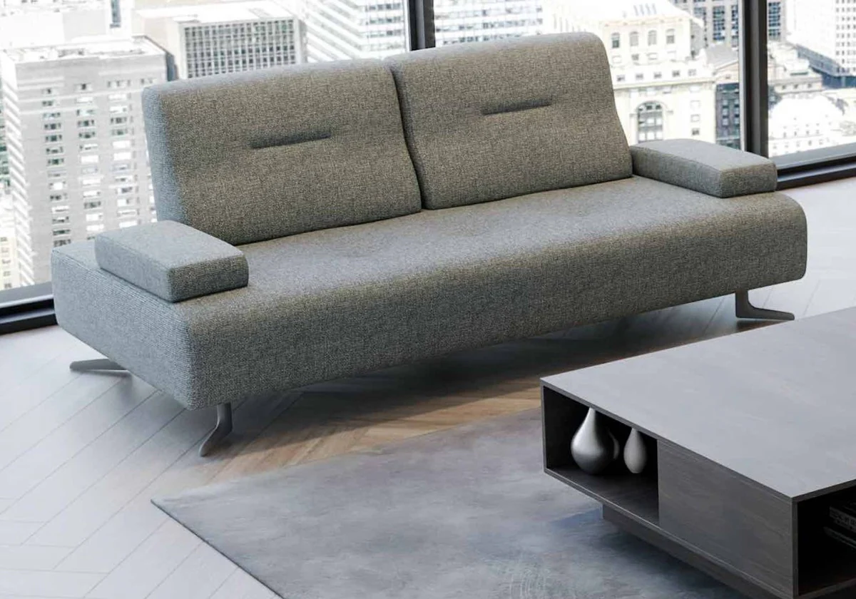 Luxus Sofa mit verstellbaren Rückenlehnen Grau - Verschiedene Größen - Modernes Wohnzimmer Sofa - Luxus Möbel