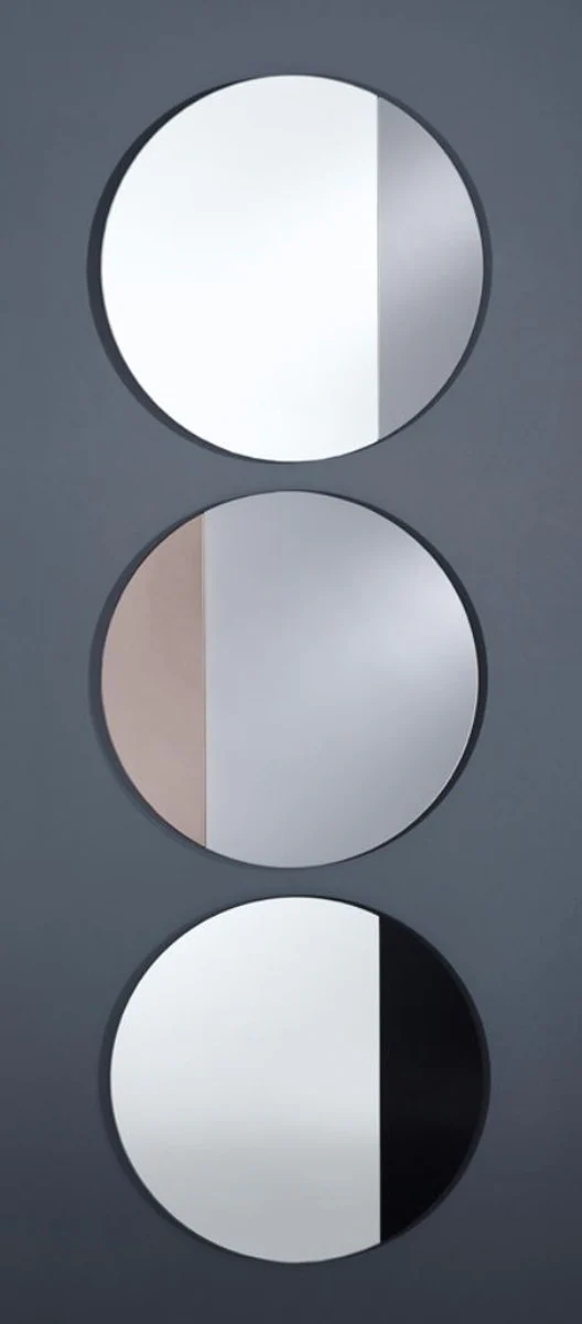 Luxus Spiegel Grau Ø 58 cm - Designermöbel & Accessoires