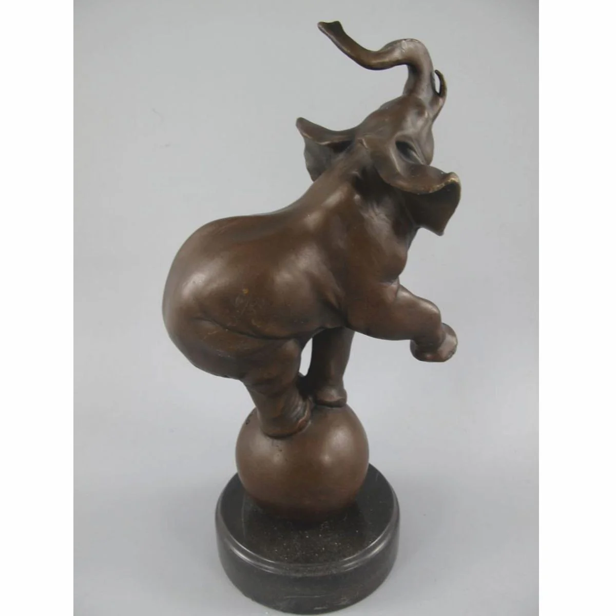 Bronze Deko Skulptur Elefant Bronze / Schwarz H. 33 cm - Deko Figur