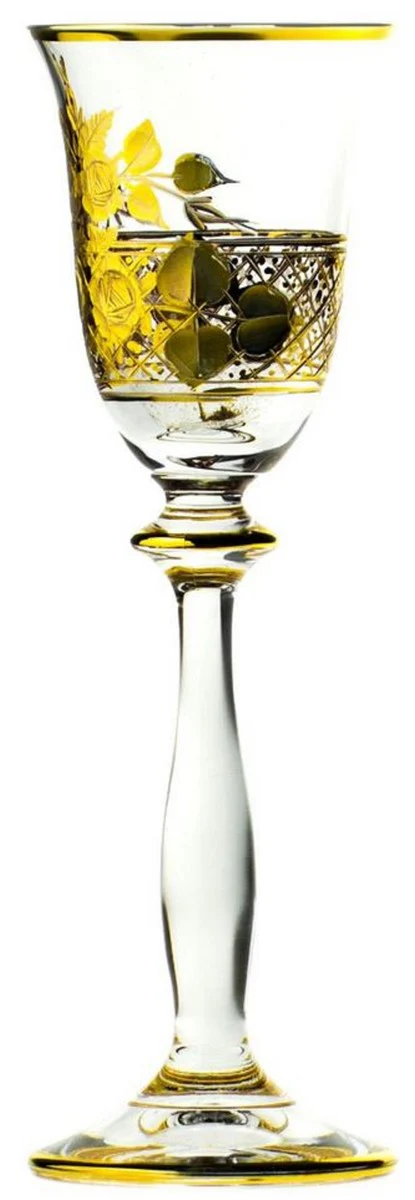 Luxus Barock Likörglas 6er Set Gold Ø 5,5 x H. 17 cm - Handgefertigte und handgravierte Likörgläser - Hotel & Restaurant Accessoires - Luxus Qualität