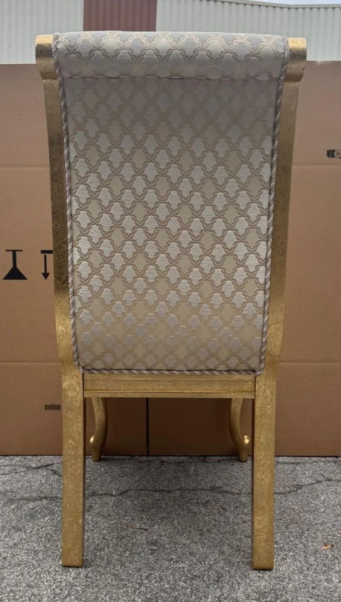 Luxus Barock Esszimmer Stuhl Gold Muster / Gold H. 105 cm - Barock Möbel