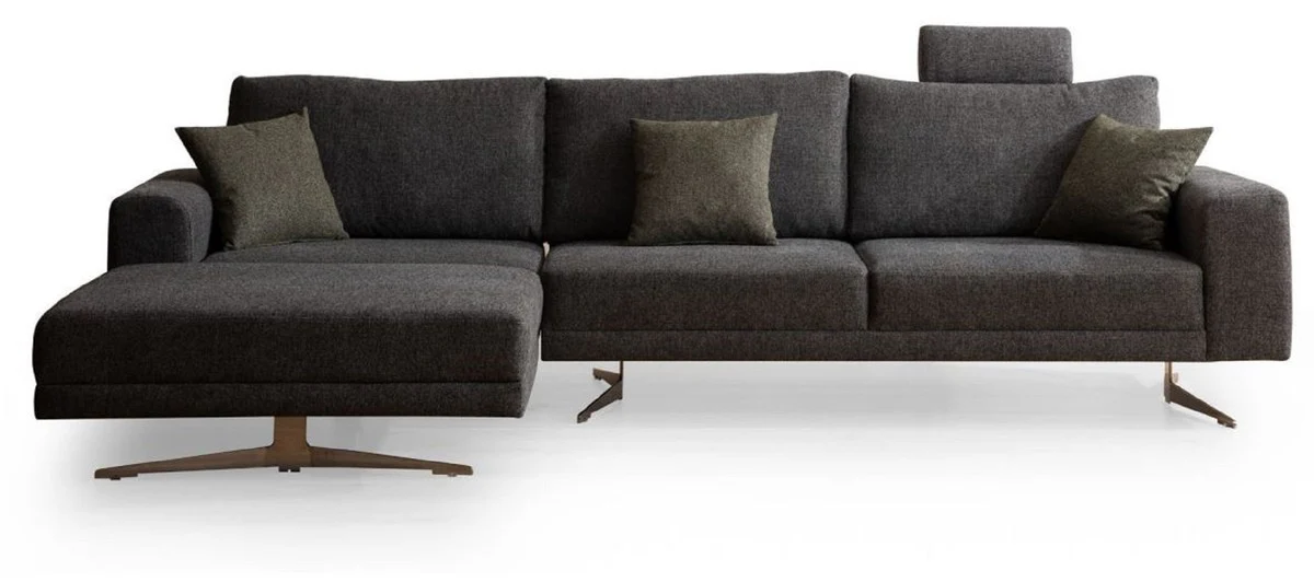 Luxus Ecksofa Grau / Silber 310 x 180 x H. 70 cm - Wohnzimmer Sofa - Wohnzimmer Möbel - Luxus Möbel - Luxus Einrichtung