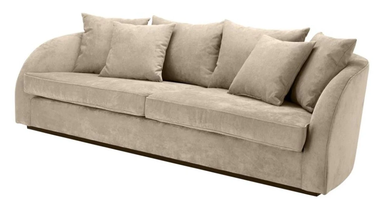 Luxus Hotel Sofa Greige 255 x 91 x H. 72 cm - Designer Kollektion