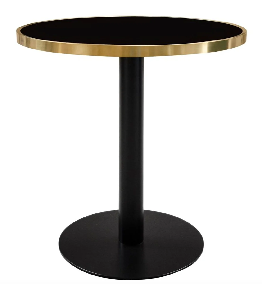 Luxus Esstisch Schwarz / Gold 70 x H. 76 cm - Designer Esszimmermöbel