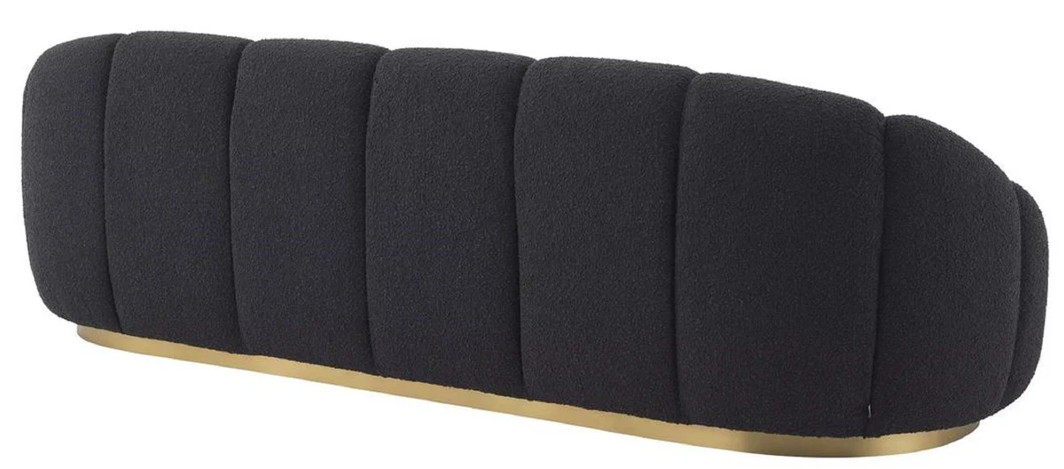 Luxus Sofa Schwarz / Messingfarben 230 x 80 x H. 71 cm - Wohnzimmer & Hotel Sofa - Wohnzimmer & Hotel Möbel - Luxus Qualität