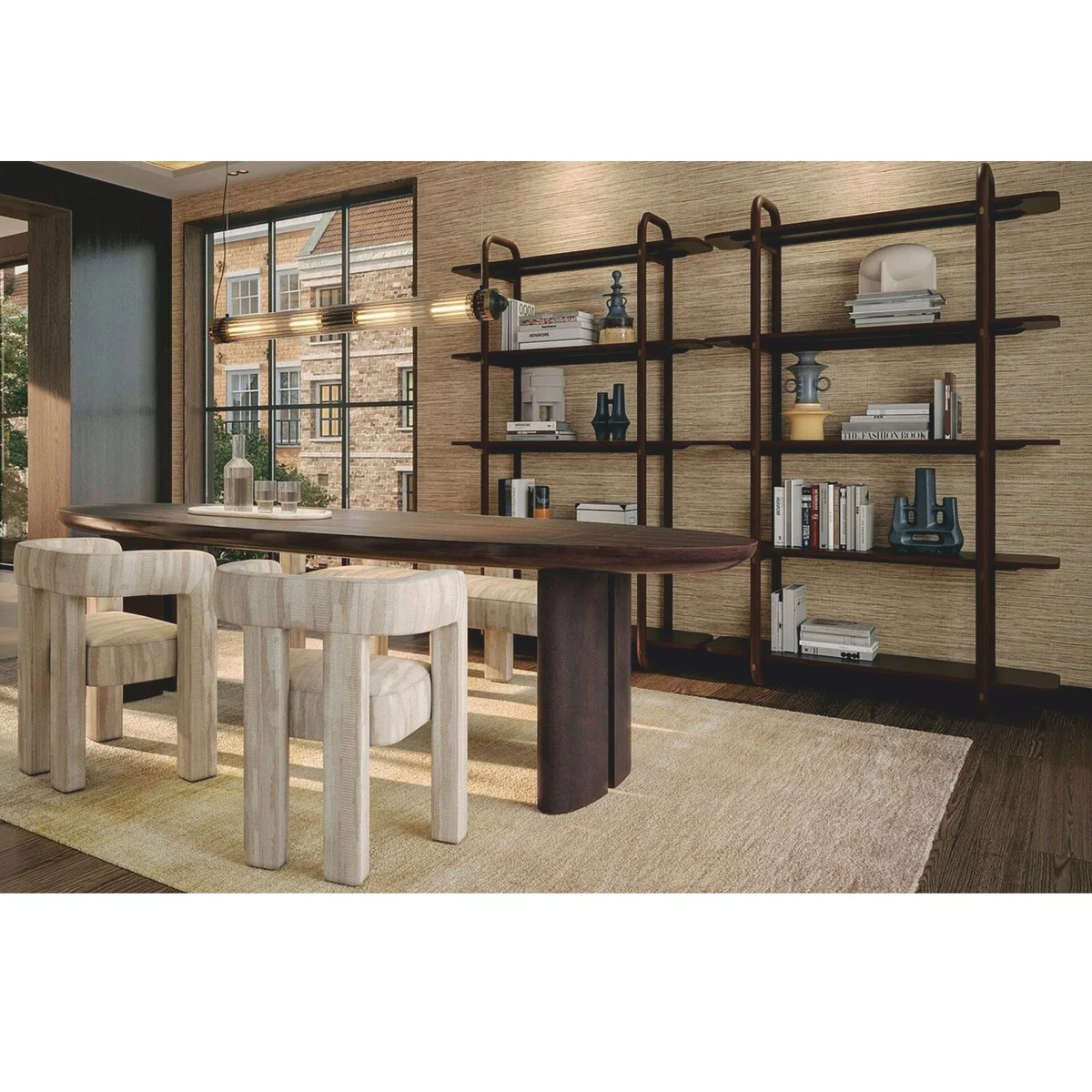 Luxus Mahagoni Regalschrank Braun 120 x H. 210 cm - Luxus Möbel