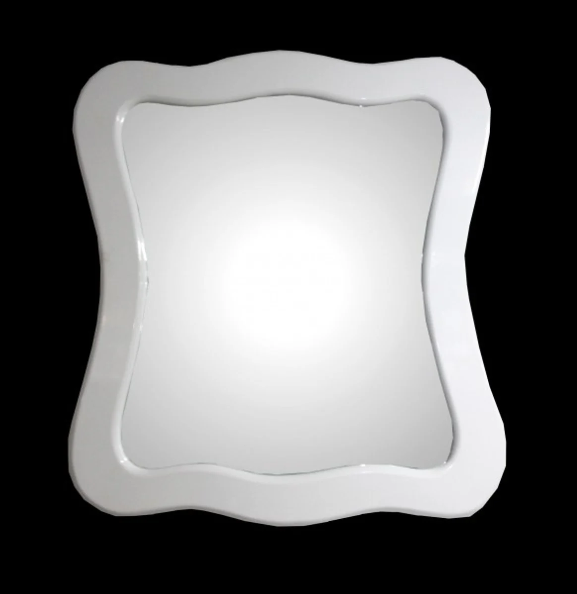 Barock Wandspiegel Weiß Hochglanz 95 x 89 cm - Barocker Spiegel