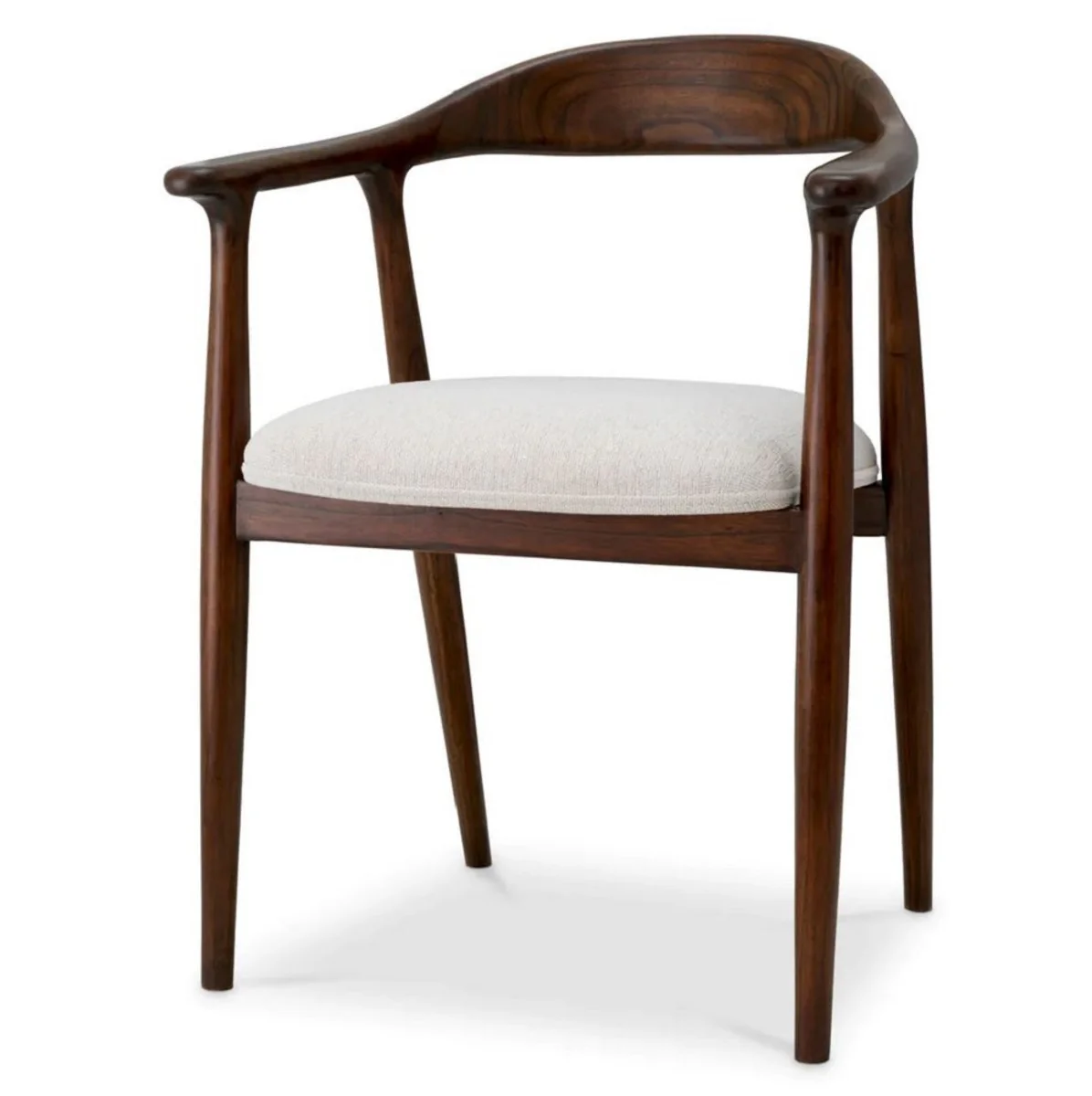 Luxus Esszimmer Stuhl mit Armlehnen Braun / Creme - Restaurant Möbel