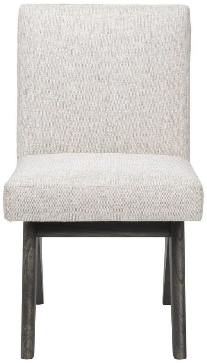 Luxus Esszimmerstuhl Naturfarben / Braun 48 x 54 x H. 86 cm - Massivholz Küchenstuhl - Luxus Esszimmer Möbel