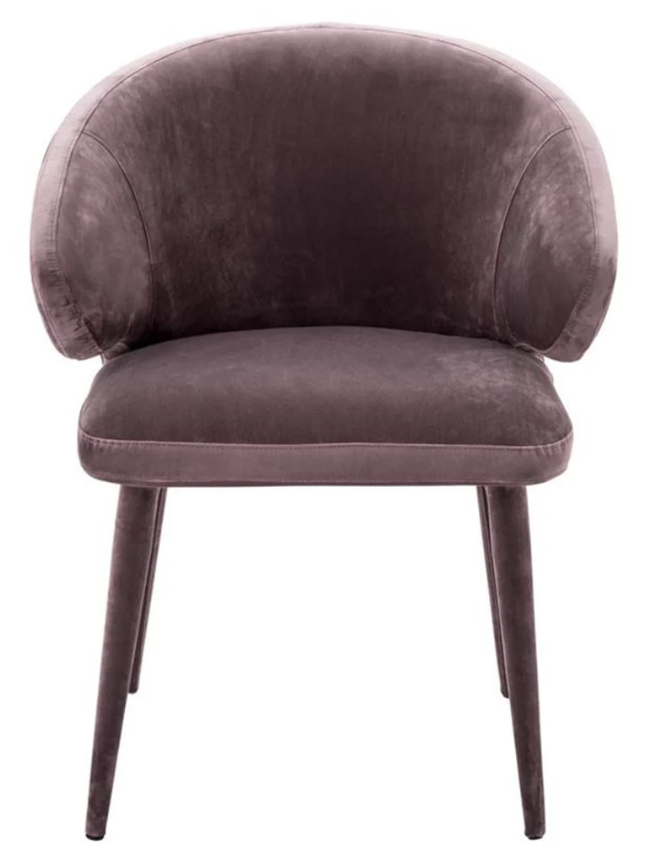 Designer Esszimmerstuhl Taupe 62 x 55 x H. 79 cm - Luxus Möbel