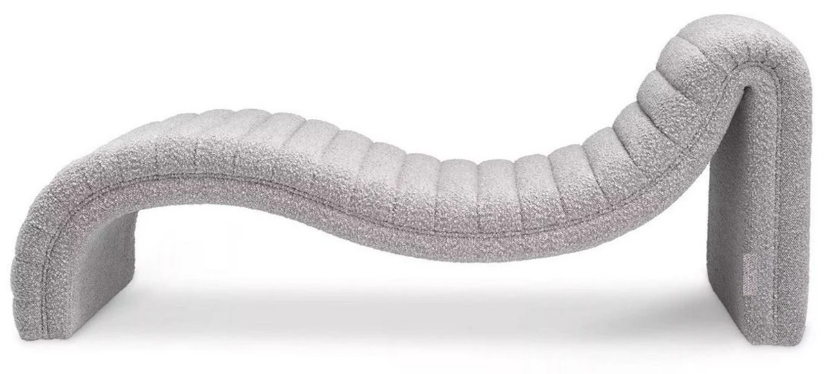 Luxus Chaiselongue Grau 165 x 61,5 x H. 65 cm - Wohnzimmer Liegesessel - Designer Recamiere - Wohnzimmer Möbel - Luxus Möbel - Luxus Qualität