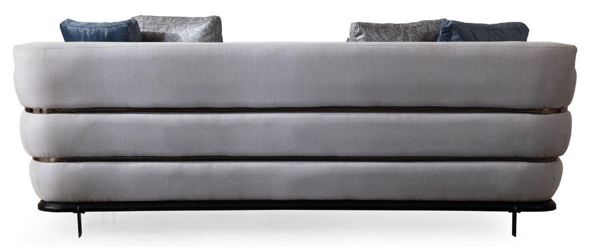Luxus Sofa Grau / Schwarz 230 x 102 x H. 88 cm - Wohnzimmer Sofa - Hotel Sofa - Wohnzimmer Möbel - Wohnzimmer Einrichtung - Hotel Möbel - Luxus Möbel - Luxus Einrichtung
