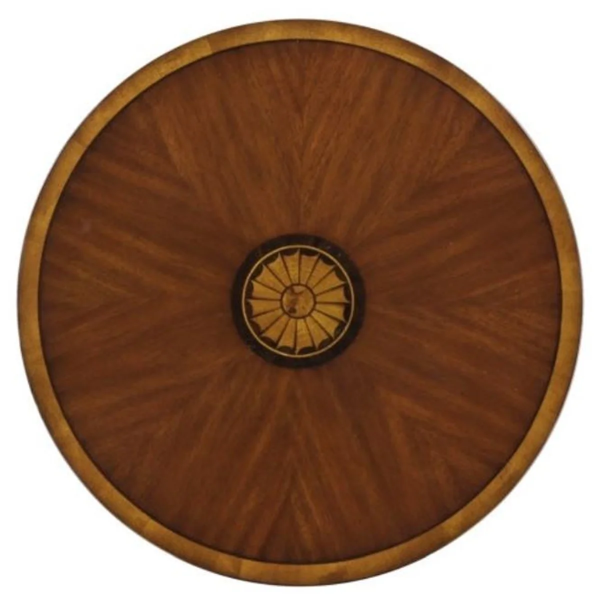 Luxus Jugendstil Mahagoni Beistelltisch Braun / Gold Ø 51 x H. 69 cm - Kleiner Runder Beistelltisch mit Schublade