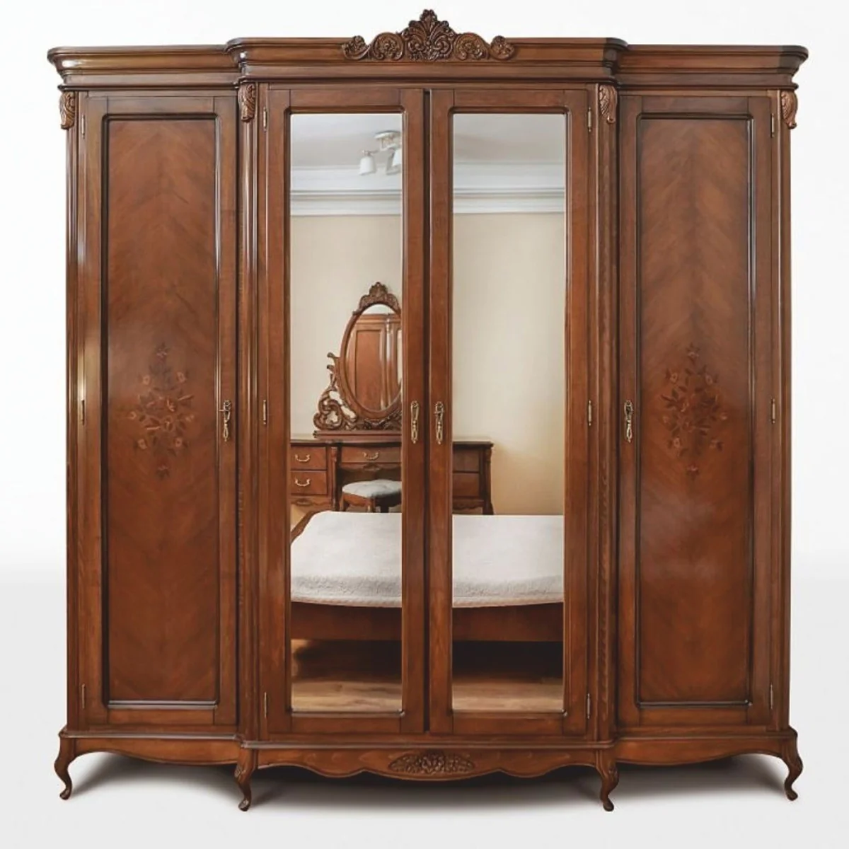Luxus Barock Schlafzimmer Schrank Braun 235,2 cm - Barock Schlafzimmer Möbel