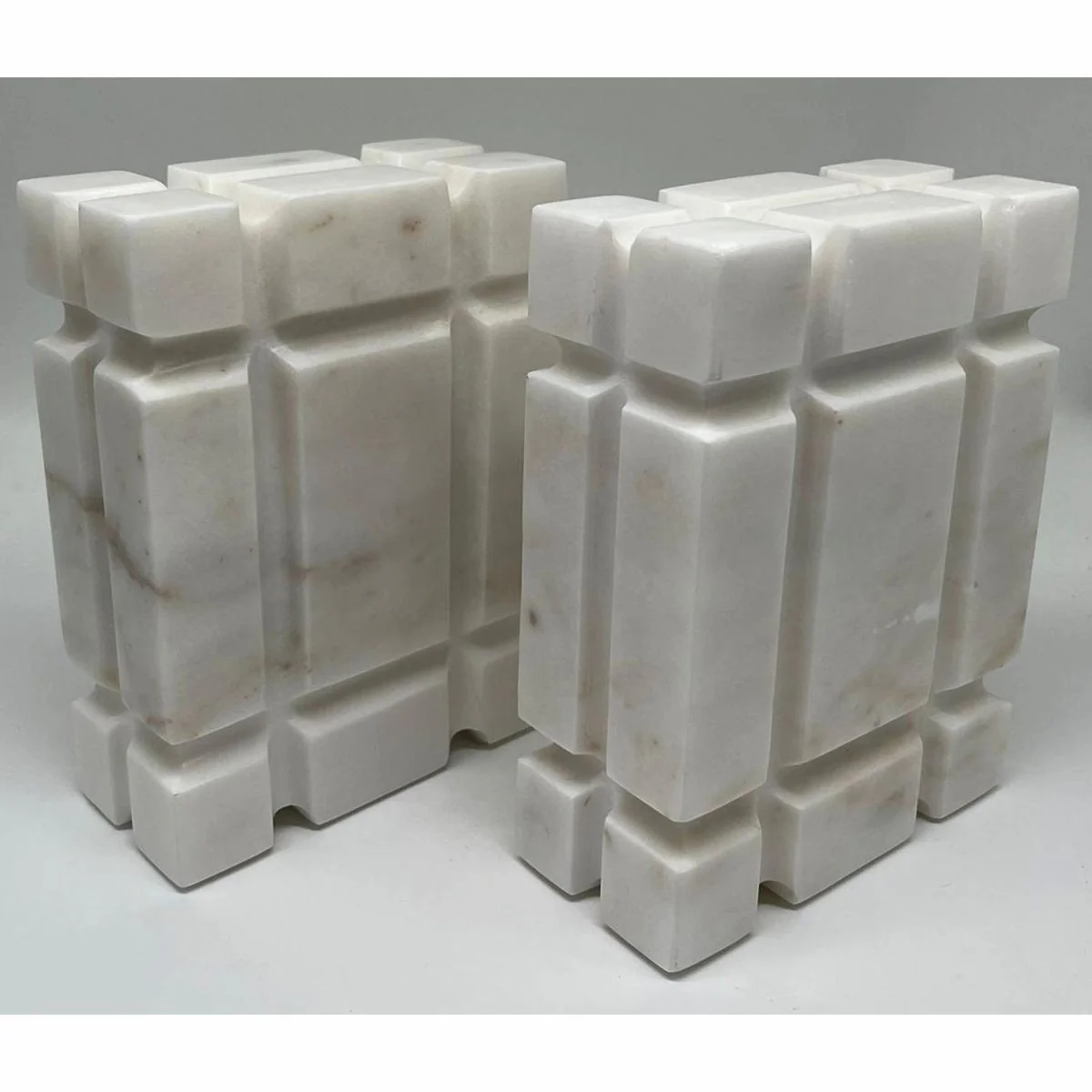 Luxus Marmor Deko Buchstützen Set Weiß - Deko Accessoires