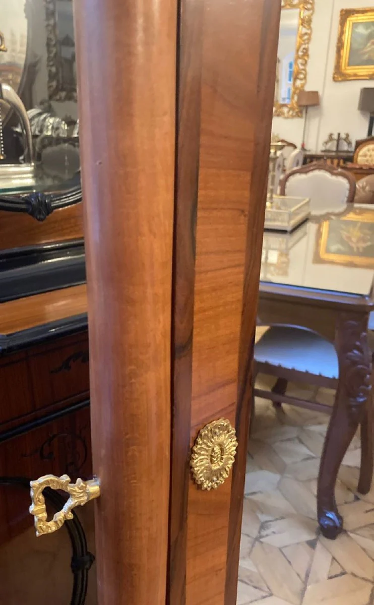 Barock Standspiegel Braun / Gold - Schwenkbarer Massivholz Spiegel im Barockstil - Schlafzimmer Spiegel - Hotel Spiegel - Schlafzimmer Möbel - Barock Möbel - Edel & Prunkvoll