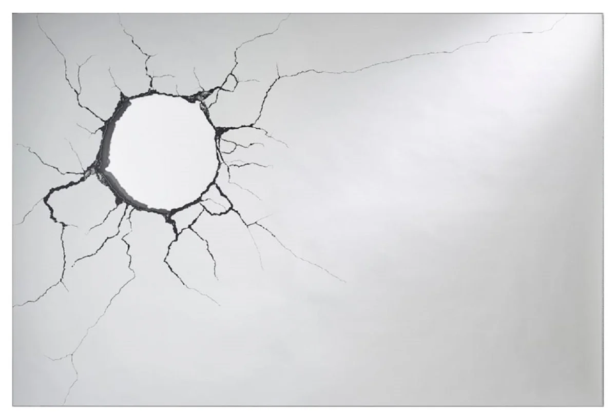 Luxus Wohnzimmer Wandspiegel 120 x H. 80 cm - Designer Spiegel mit Loch