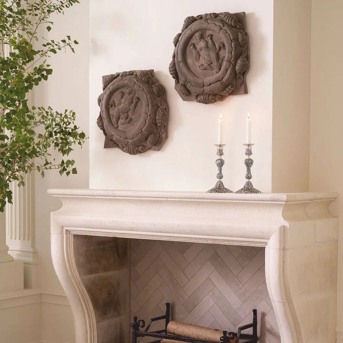 Luxus Barock Kerzenständer Antik Silber H. 27,5 cm - Barock Deko